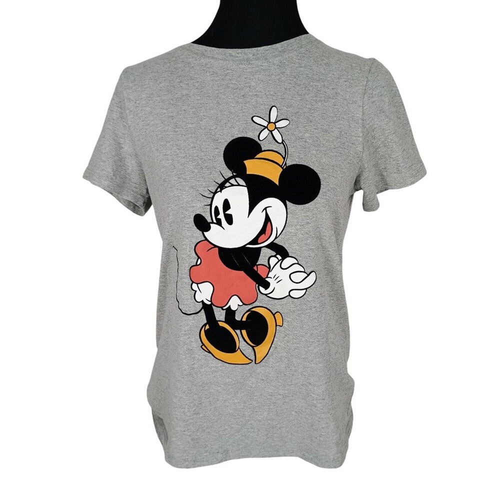 Disney Minnie Mouse Gray Short Sleeve Graphic T-Shirt - Size Large L